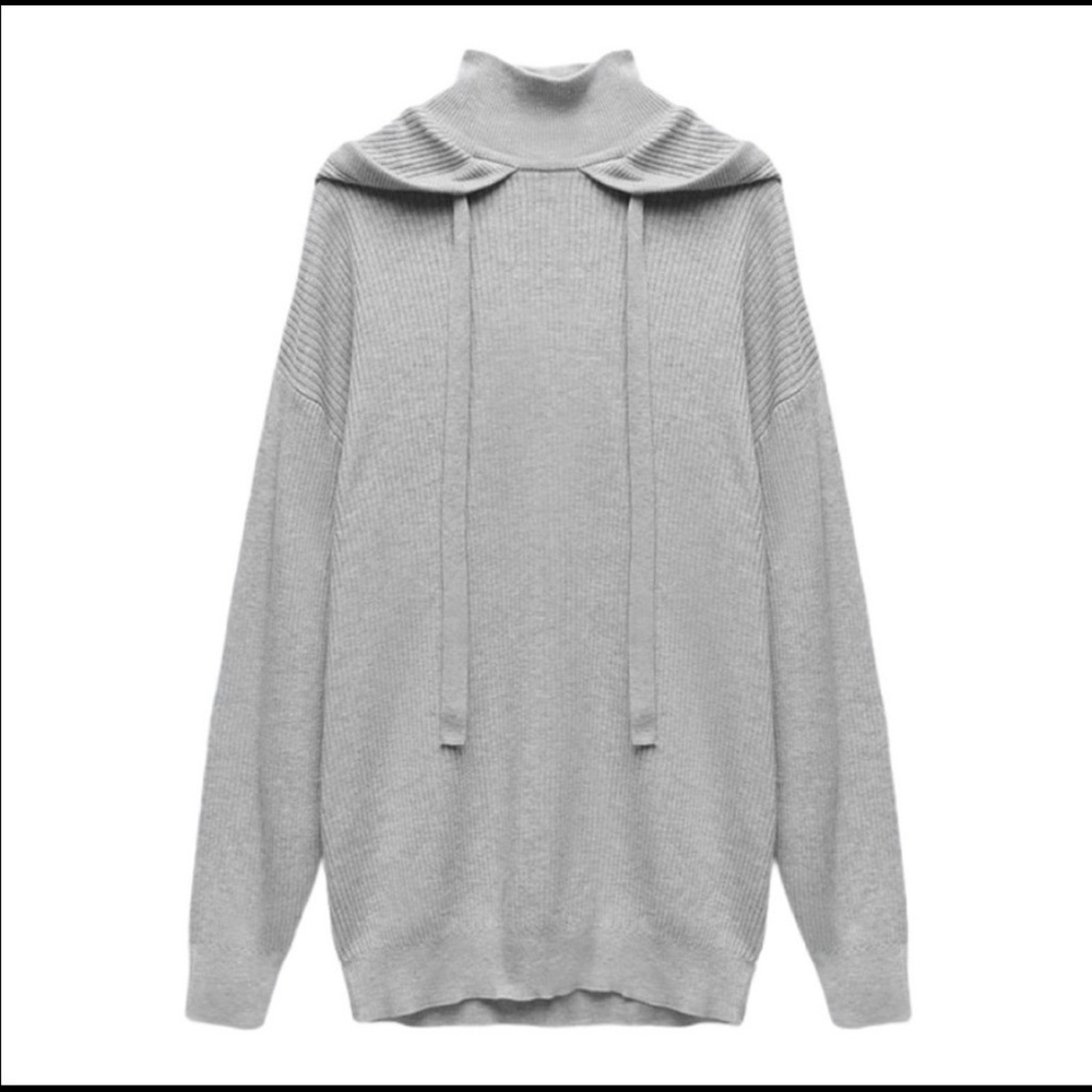 Zara hooded knit sweater